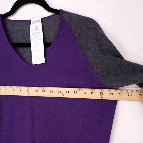 Armani Collezioni Made in Italy Virgin Wool Sweater Size 12 Womens Soft Pullover - Picture 7 of 12